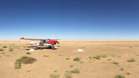 Aircraft in the desert