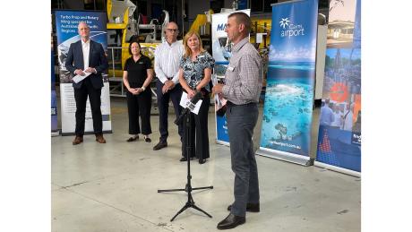Advance Cairns executive chairman speaks at the press conference with MAFI COO Norman Baker