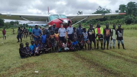 Leaders of Buin district with team from MAF