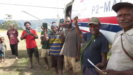 Group of people at Gebrau with Bibles