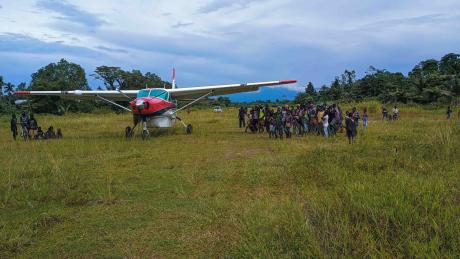 MAF Plane Arrives in Arawa, Central Bougainville District, AROB, in Early 2024 During a Feasibility Study.