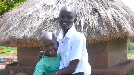 Nyabrom with her little brother