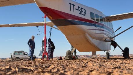 MAF plane after landing in Gouro