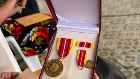 The King's medal inside the special made case