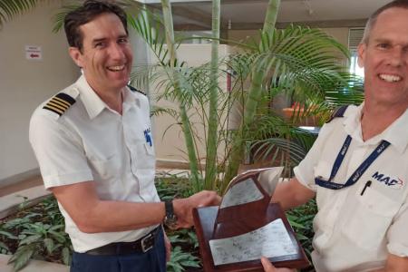 Greg Vine with fellow MAF pilot Andrew Parker