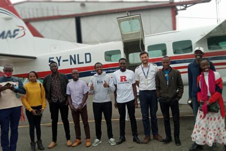 MAF Pilot Ryan Cuthel with CITAM missionaries in Kargi