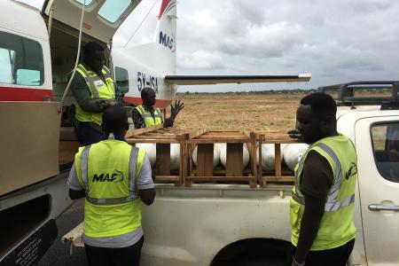 Loading oxygen cylinders 