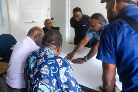  From Left: MAFI Asia Pacific Director, Samuel Okposin, (EHPHA) Dr. Max Manape, MAF Technologies General Manager, Bryan Mathews and CEO Eastern Highlands Provincial Health Authority, Dr. Joseph Apa.