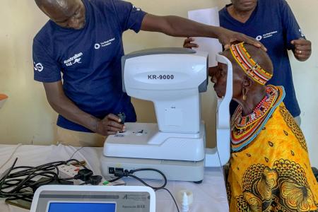 An eye examination by eye specialist