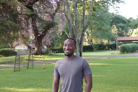 Emmanuel at the office compound