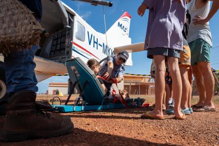 Medevac demonstration at Arnhem Land 50th Anniversary Open Day event