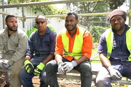 Graduates sitting before the interview with Sylvester, their mentor