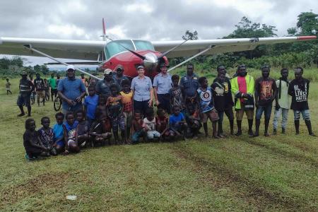 Leaders of Buin district with team from MAF