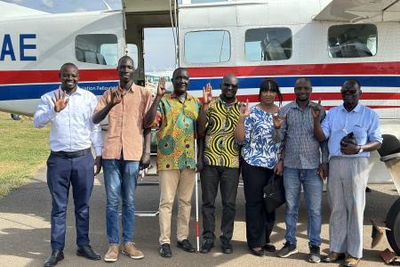 Light For the World South Sudan Team disembarking in Juba 