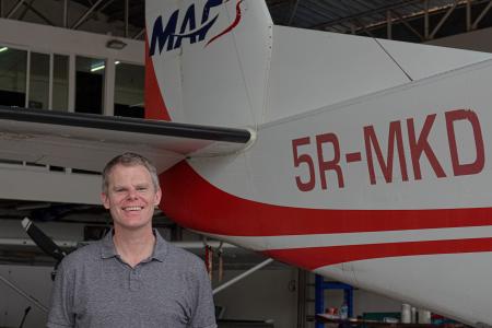 Michael Prest before his flight to Mandritsara