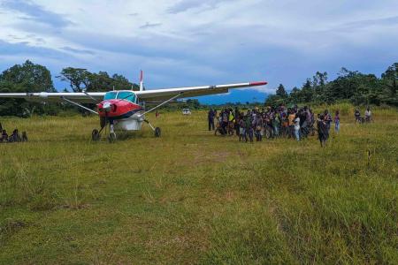 MAF Plane Arrives in Arawa, Central Bougainville District, AROB, in Early 2024 During a Feasibility Study.