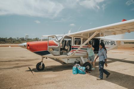 Pilot Jacophin Singh walking to aircraft