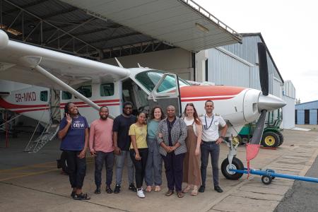 Mercy Ships Patient Selection Team with MAF pilot