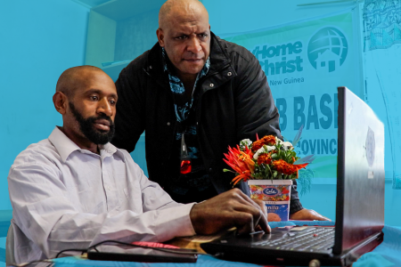 Joel Maipson facilitating a Basic Computer Training session with missionary students from the Discipleship Training School.