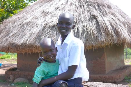 Nyabrom with her little brother