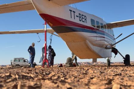 MAF plane after landing in Gouro