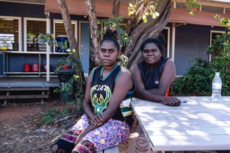 Two student teachers sitting at a table 