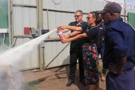 Fire extinguisher training session