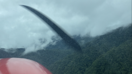 Valley flying with clouds