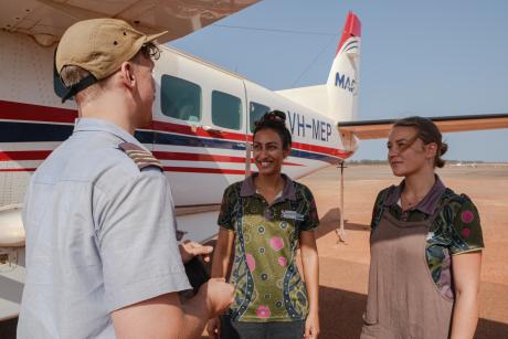 MAF pilot and Arnhem Allied Health Centre workers