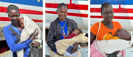 Patients and carers on their way to CURE Children's Hospital of Uganda