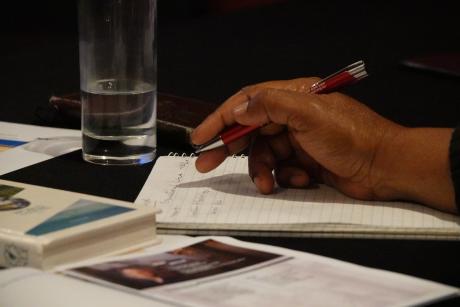 someone taking notes