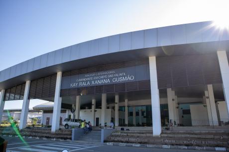 An airport terminal building