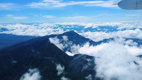 Mountains covered by clouds