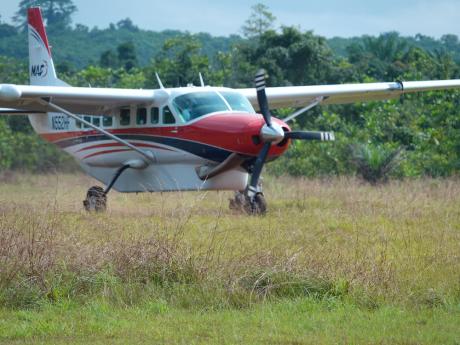 MAF Liberia Aircraft landing on Harper Airport