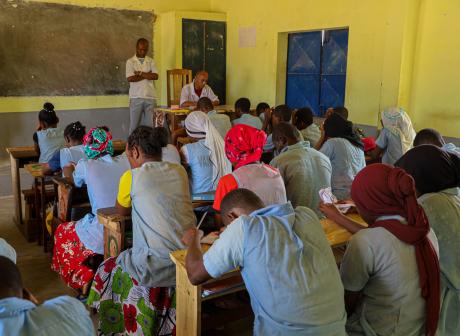 Student in a classroom
