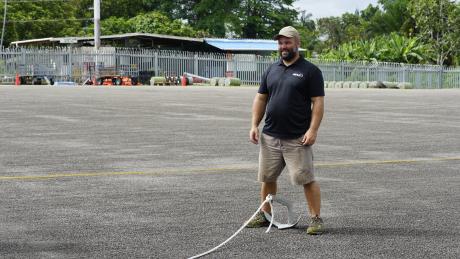 Terry Fahey training with the floaplane team