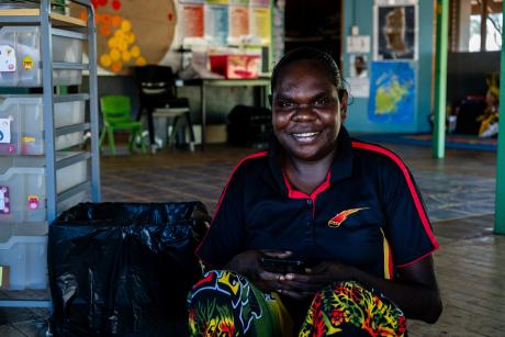 ALPA worker smiling into camrea