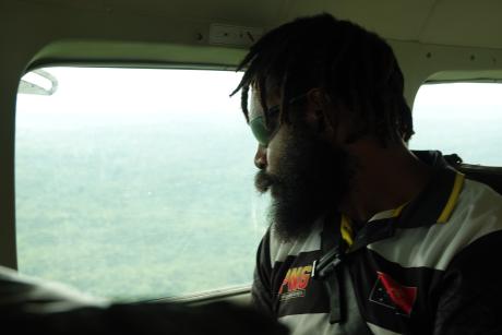 Brian Baimako as passenger on an MAF flight