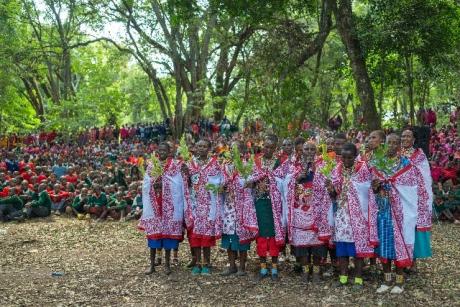 Ladies singing during the ceremony