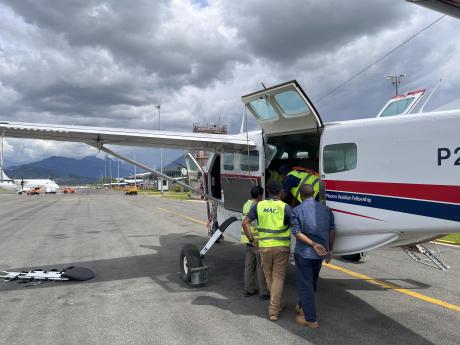 Outside view of the MAF aircraft during the medevac training