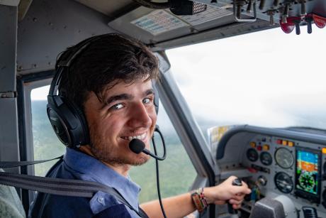 Pilot in plane