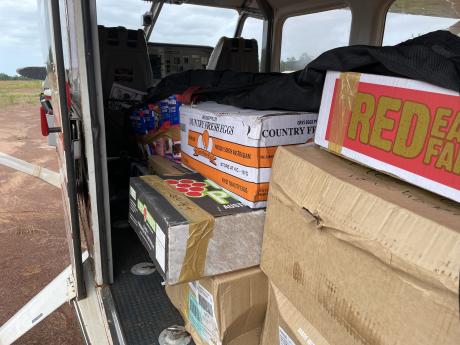 Essentail supplies loaded on MAF aircraft
