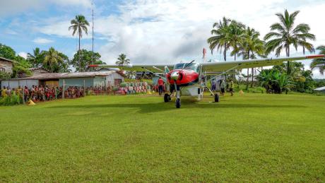 A week’s walk in 25 minutes: Medevac just in time for Phimi