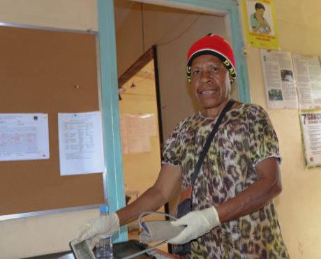 Community Health Worker Ite Tona serving at Sigerehe Health Centre.