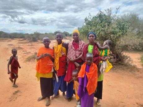 Some of the mothers and children who came for check ups and vaccinations.