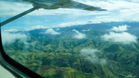 An aerial view of mountains