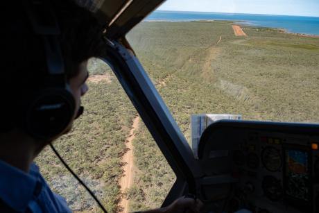 Approaching homeland airstrip for landing