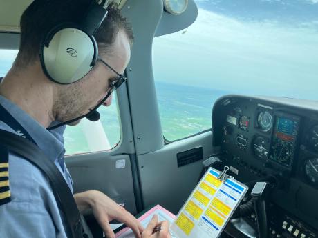 Pilot Phil flying Erwin to Cameroon