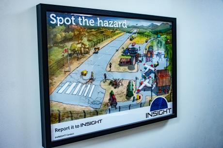 Safety poster on wall