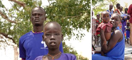 (left) Patient Majak Chuol with his guardian (right) a mother and her baby